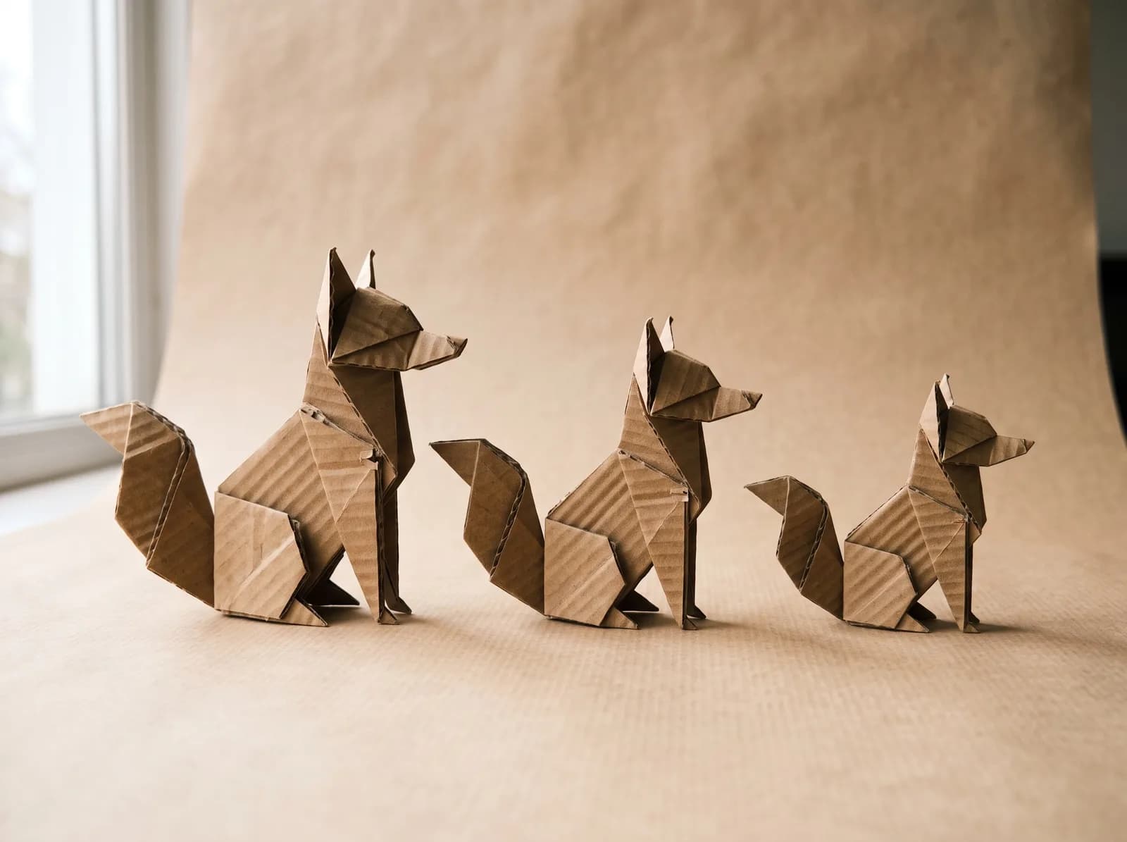 Trio de renards miniatures